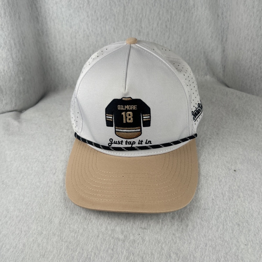 BirdieBoss Happy Gilmore 18 Hat Snapback White Jersey Embroidered Roped Golf
